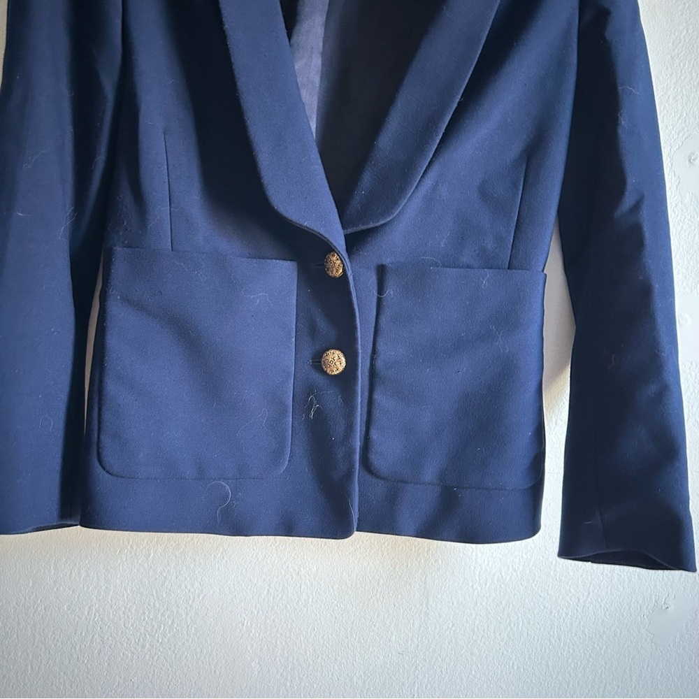 Maje Sz S (36) Navy Tailored Gold Button Elegant Blazer - Picture 4 of 15